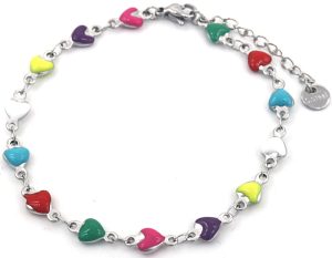 Steel Bracelet Hearts Multi