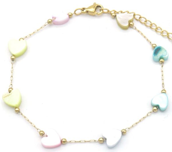 Steel Bracelet Hearts Multi