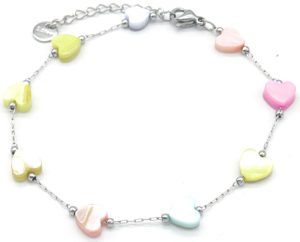 Steel Bracelet Hearts Multi