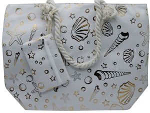 Beach Bag with Small Pouch 50x35x12cm