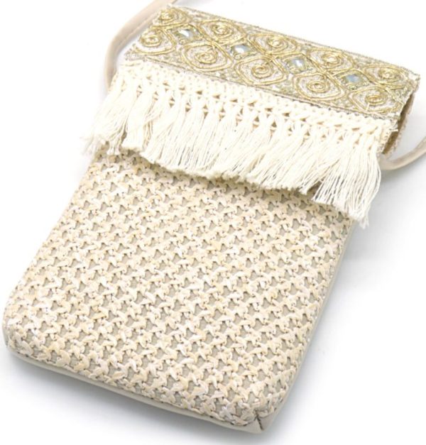 PU Cross Body Bag 18.5x12cm Beige