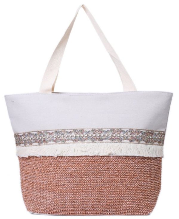 Beach Bag Shiny Tassels 55x35x14cm