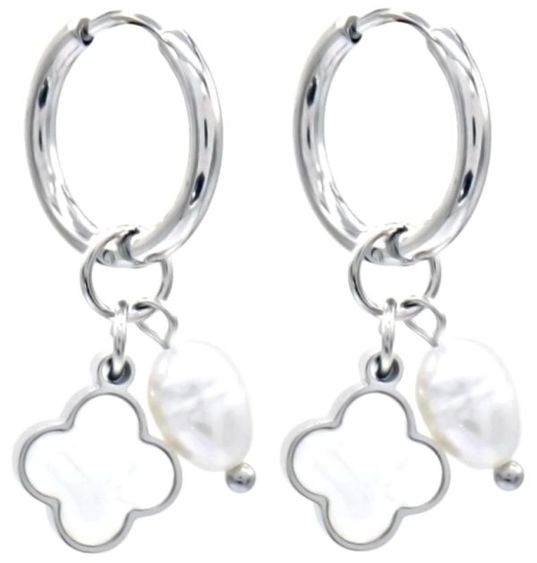 Steel Earrings 2.8cm Clover