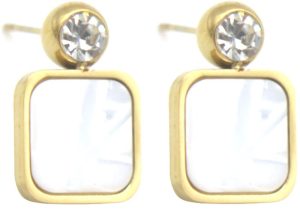 Steel Earrings 1.8cm MOP