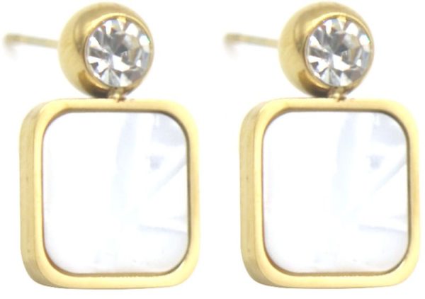 Steel Earrings 1.8cm MOP