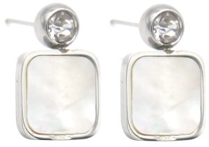 Steel Earrings 1.8cm MOP