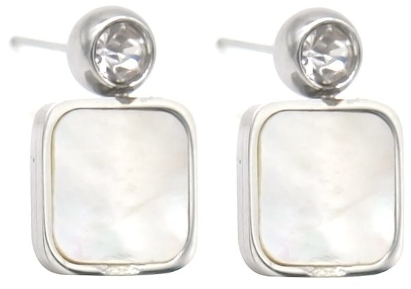 Steel Earrings 1.8cm MOP