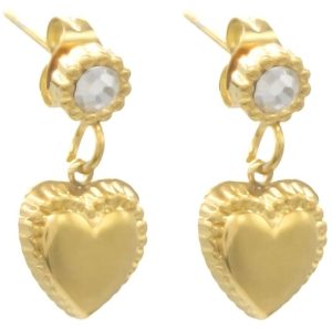 Steel Earrings Heart 2cm
