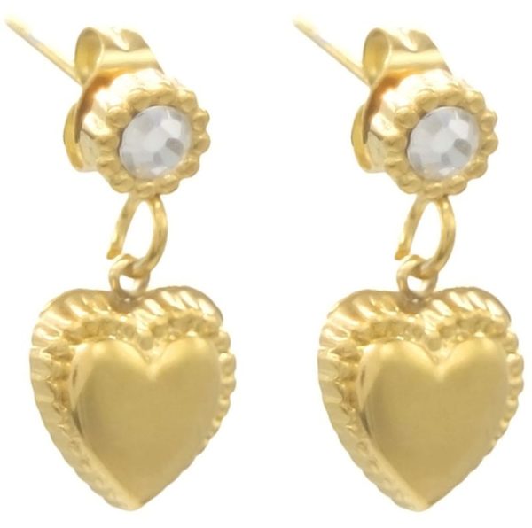 Steel Earrings Heart 2cm