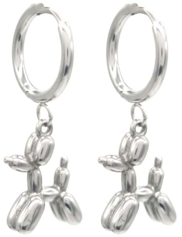 Steel Earrings Dog 3.5cm