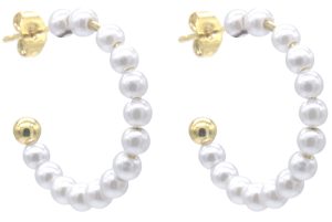 Steel Earrings Pearls 2.5cm
