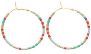 Steel Earring Glassbeads 3cm
