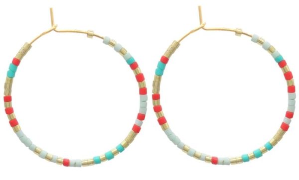 Steel Earring Glassbeads 3cm