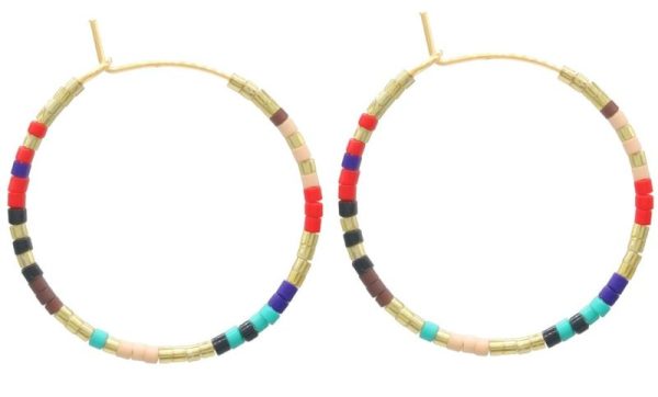 Steel Earring Glassbeads 3cm
