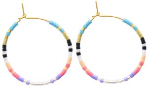 Steel Earring Glass beads 3cm