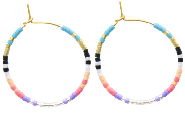 Steel Earring Glass beads 3cm