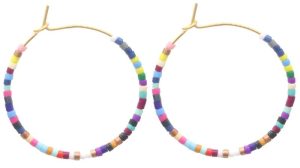 Steel Earring Glass beads 3cm