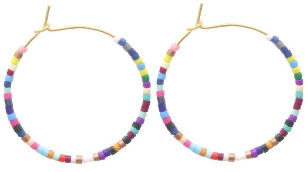 Steel Earring Glass beads 3cm