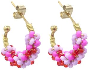 Steel Earrings Glass beads