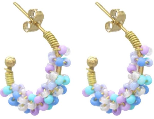 Steel Earrings Glass beads