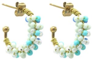 Steel Earrings Glass beads