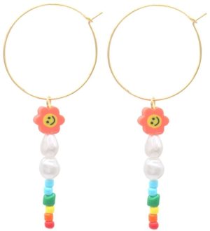 Steel Earrings Flower 3x7cm