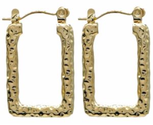 Steel Earrings 2.5cm Gold Colour