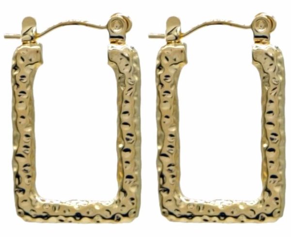 Steel Earrings 2.5cm Gold Colour