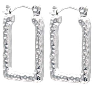 Steel Earrings 2.5cm Silver Colour