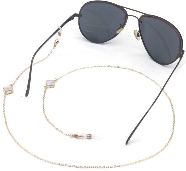 Sunglasses Chain Clovers Pink