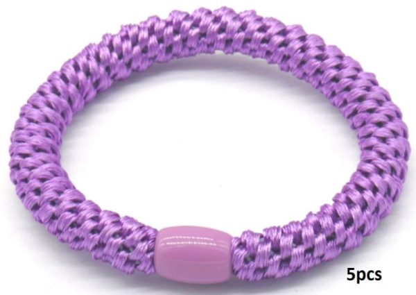 Hair Tie Set 5pcs Purple