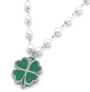 Steel Necklace Clover