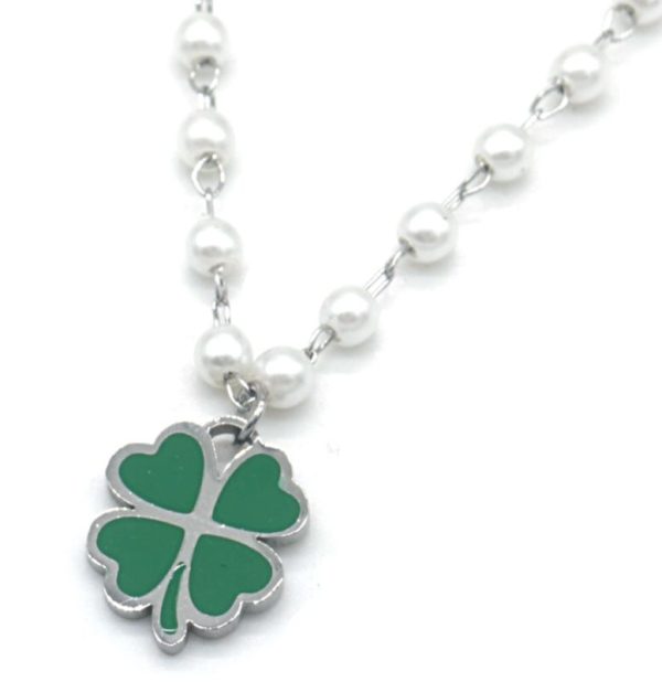 Steel Necklace Clover