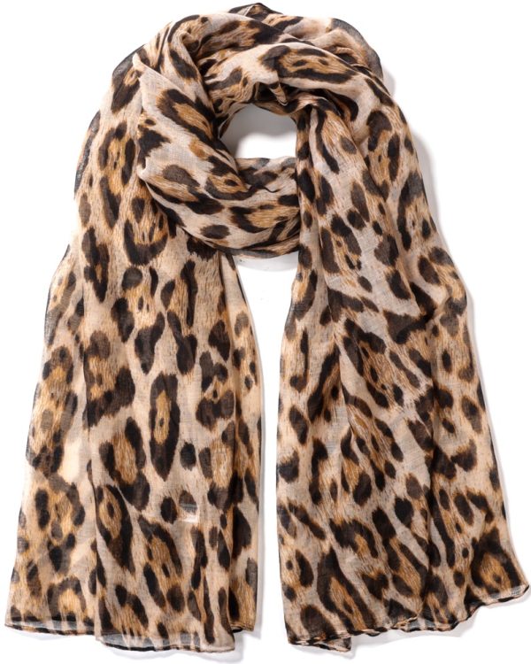 Scarf Leopard 180x90cm Brown