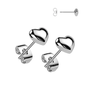 Steel Heart Shape Earrings