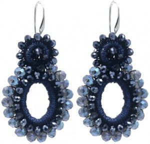 Earrings Faceted Glass 5cm Blue
