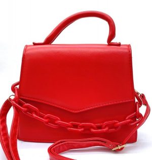 Pu Bag with Chain 20x17x6cm Red