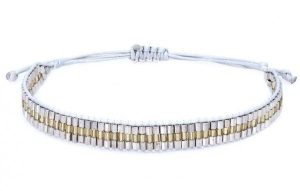 Bracelet Glass beads Grey