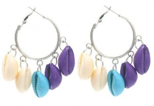 Earrings Shells 3x5cm Silver