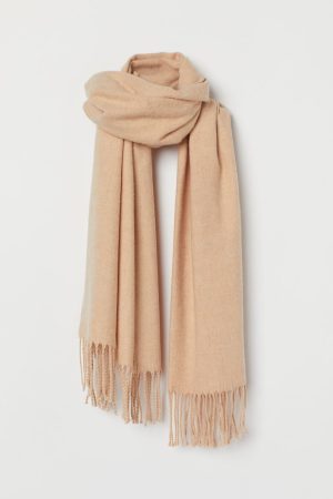 Scarf Checkered 180x60cm Beige
