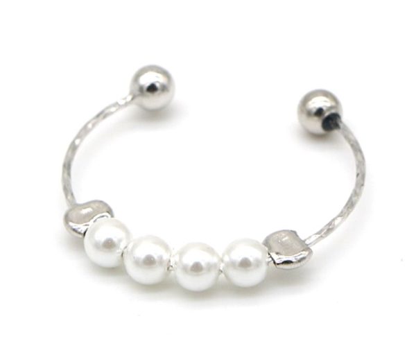 Silver Ring with Pearls Adjustable